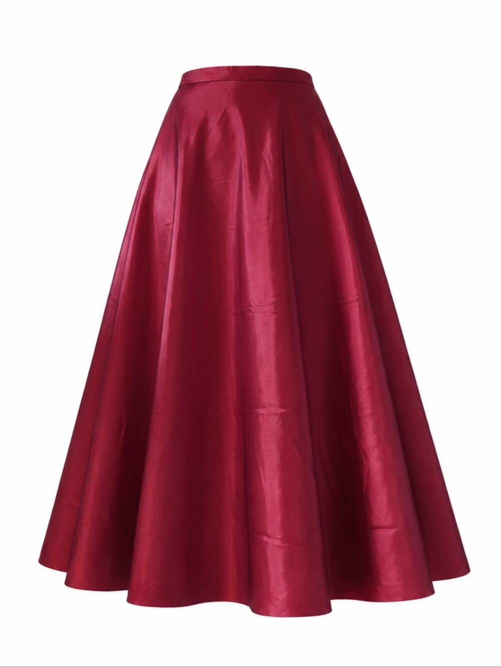 Vtg Michaelangelo Burgundy Red Satin A-Line Maxi Skirt Sz 4